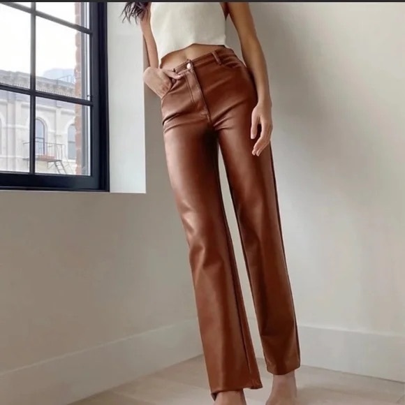 Wilfred The Melina Pant High-waisted Vegan
Leather Cognac Pants LIKE NEW🔥 - Picture 2 of 16